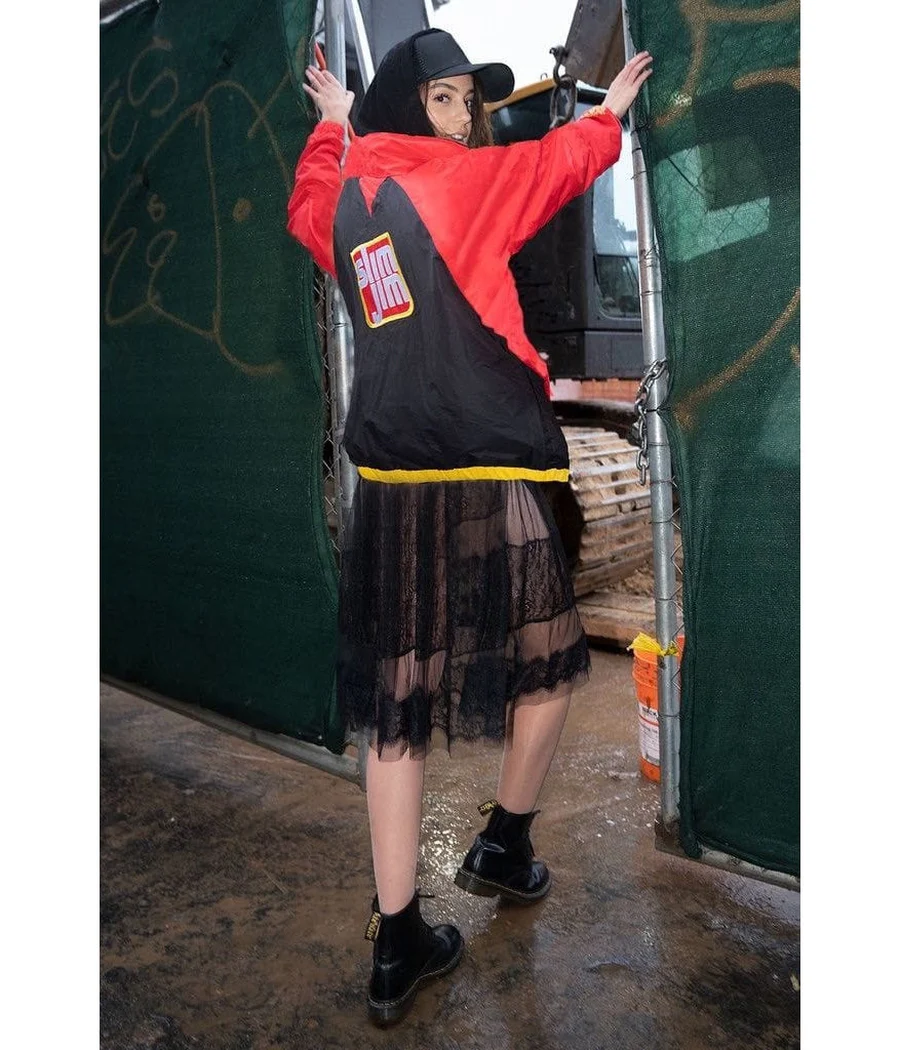 Women's Slim Jim Red and Black Jacket - Image 7
