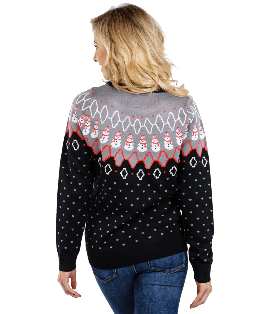 Women's Swooping Snowman Ugly Christmas Sweater - Image 2