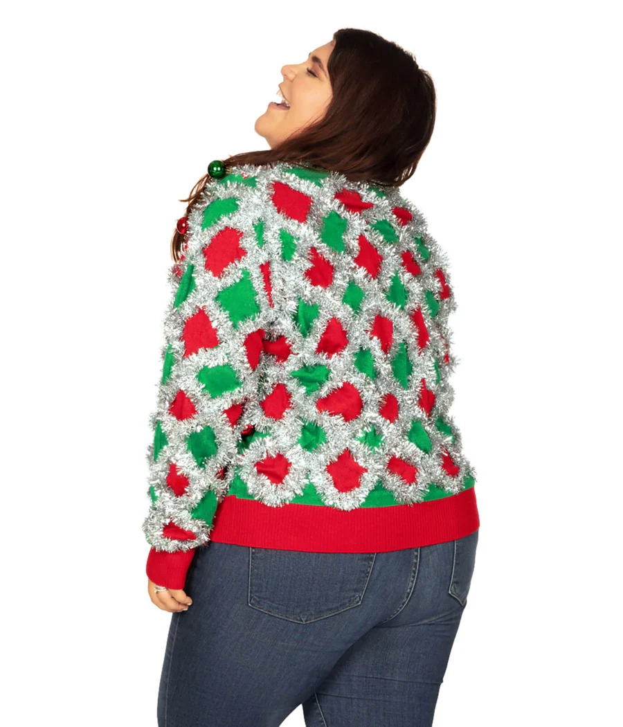 Women's Tacky Tinsel Plus Size Cardigan Sweater - Image 2