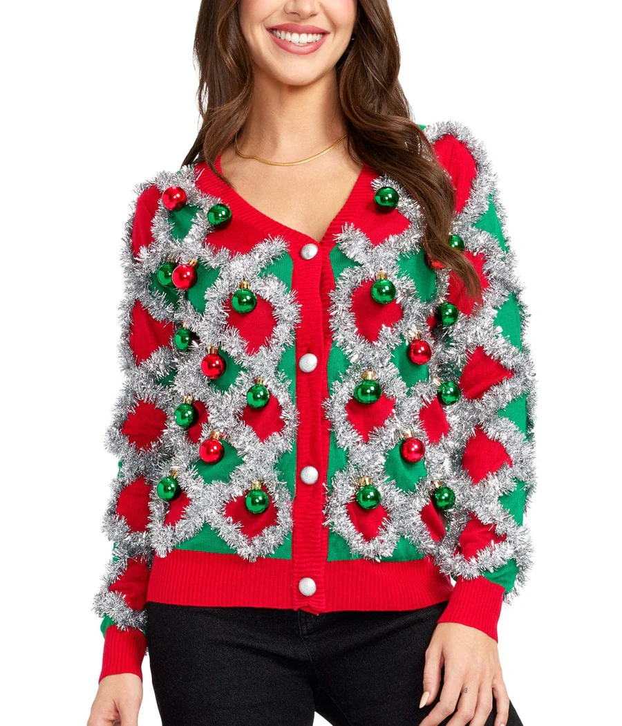 Women's Tacky Tinsel Cardigan Sweater - Image 3