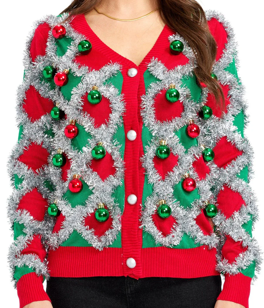 Women's Tacky Tinsel Cardigan Sweater - Image 5