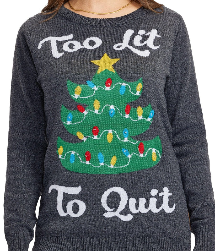 Women's Too Lit Light Up Ugly Christmas Sweater - Image 3