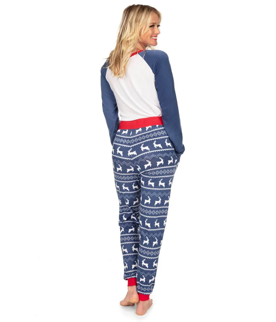 Women's Whoop Deer It Is Crew Neck Pajama Set - Image 3