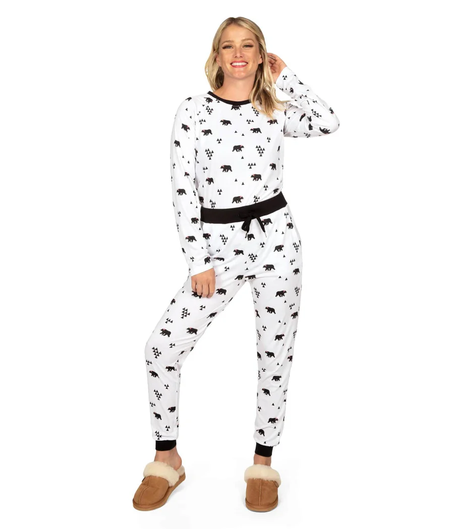 Women's Beary Christmas Crew Neck Pajama Set - Image 2