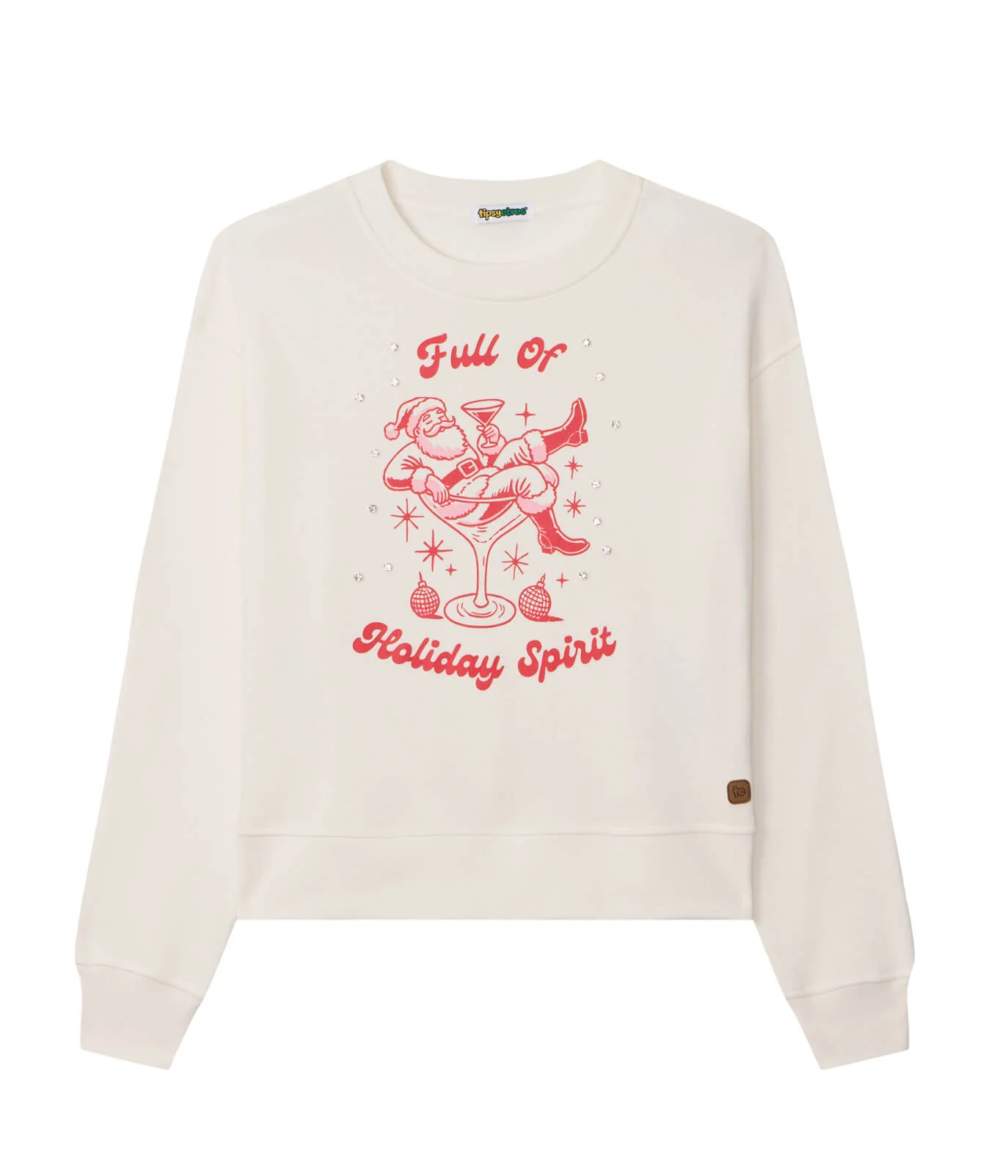 Women's Full of Holiday Spirit Rhinestone Embellished Sweatshirt - Image 5