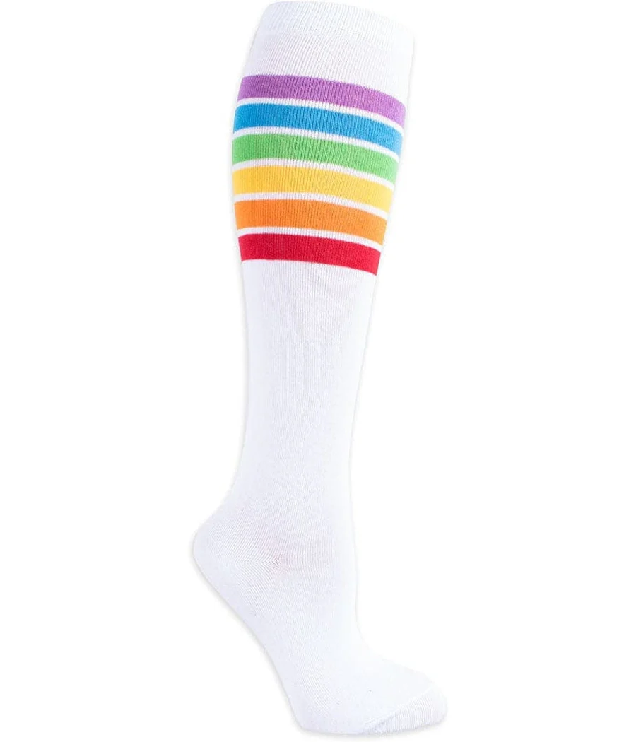 Women's White Rainbow Socks (Fits Sizes 6-11W) - Image 2