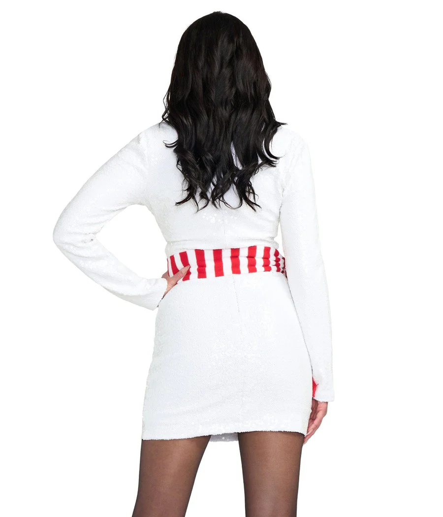 Women's Snowman Scarf Sequin Dress - Image 3